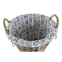 Decoratieve Mand DKD Home Decor Blauw Wit vlechtwerk 44 x 44 x 42 cm - thumbnail