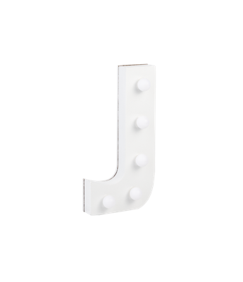 Letter J met licht hoogte 17 cm breedte 9 cm Letter J met licht hoogte 17 cm breedte 9 cm