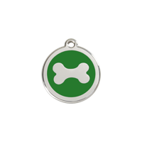 Bone Green roestvrijstalen hondenpenning small/klein dia. 2 cm RedDingo - Reddingo - thumbnail