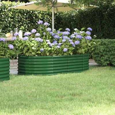 VidaXL Plantenbak 152x80x36 cm gegalvaniseerd staal groen