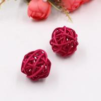 10 stuks kunstmatige stro bal voor Birthday Party bruiloft Kerstmis Home decor (Rose rood) - thumbnail
