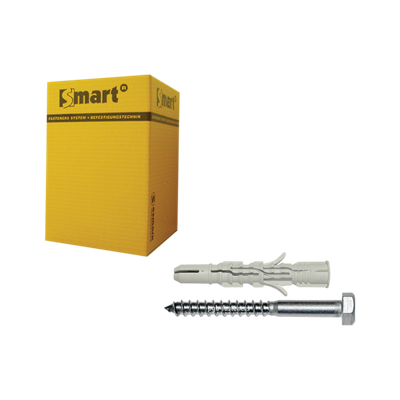 pgb-Europe SMART | plug nylon +schroef ZSK Ø 8x120 NZN | 15 st SM0LPZN0110081203