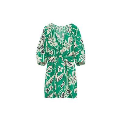 Mango wikkeljurk met all over print groen Mango wikkeljurk met all over print groen