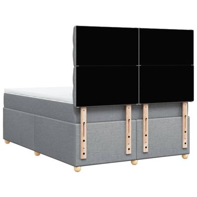 Boxspring met matras stof lichtgrijs 140x200 cm - thumbnail