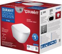 Duravit D-Neo compact en randloos hangtoilet met toiletbril 37x48x40cm wit - thumbnail