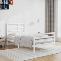 Bedframe massief hout wit 90x200 cm - thumbnail