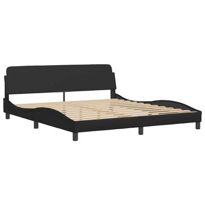 Bed met matras kunstleer zwart 160x200 cm