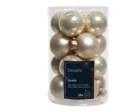 Decoris kerstballen set glas 16st Parel 3,5cm - thumbnail