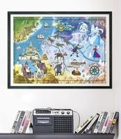 Clementoni wereldkaart puzzel disney frozen, 1000st. - thumbnail