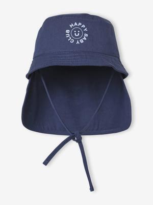 Zonnehoed voor baby's met afneembare nekbeschermer indigoblauw