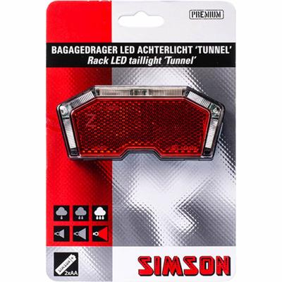 Simson batterij bagagedrager achterlicht tunnel 3 led auto