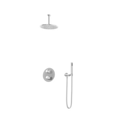 Hotbath Buddy - Inbouw Regendoucheset - Thermostatisch - Plafondbuis 15 cm - Hoofddouche 300 mm - Staafhanddouche - met 2-Weg Stop-Omstel - Waterbesparend - V01