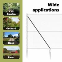 VidaXL Afrasteringspaal grijs 10 x 1,6 m (13 mm gaas) staal en pvc - thumbnail
