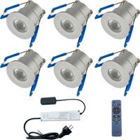 Velvalux LED Veranda Inbouwspots Set - 6 Stuks - Dimbaar - Warm Wit - IP65 - thumbnail