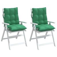 VidaXL Stoelkussens 2 st lage rug oxford stof groen - thumbnail