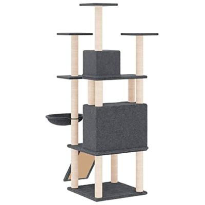 Kattenmeubel met sisal krabpalen 154 cm donkergrijs - thumbnail