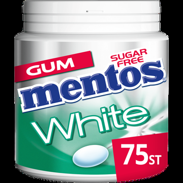 Mentos Gum White Green Mint Suikervrij Pot 75 stuks bij Jumbo