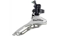 Shimano Voorderailleur 3 x 6/7 speed 3 x 6/7v tourney fd-ty300 down swing/top pull - hoge klem 28,6 mm - 42t - (66-69°) - zwart/zilver - thumbnail