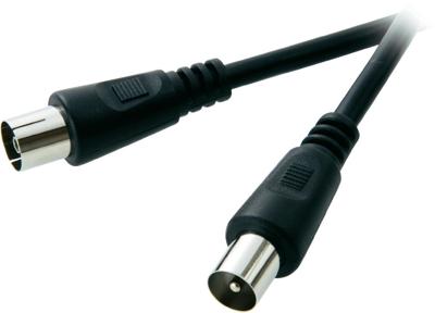 SpeaKa Professional Antenne Aansluitkabel [1x Antennestekker 75 Ω - 1x Antennebus 75 Ω] 1.50 m 75 dB Zwart