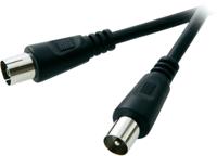 SpeaKa Professional Antenne Aansluitkabel [1x Antennestekker 75 Ω - 1x Antennebus 75 Ω] 1.50 m 75 dB Zwart - thumbnail