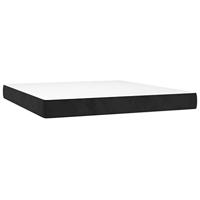 Boxspring met matras fluweel zwart 160x200 cm - thumbnail