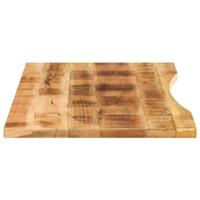 Bureaublad met ronding 140x60x2,5 cm massief ruw mangohout - thumbnail