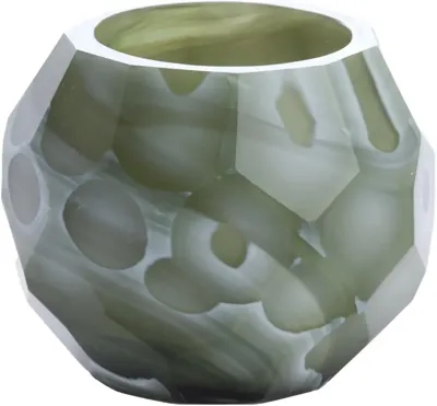 Light & Living theelichthouder glas eliza 12x10cm groen