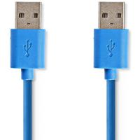 Nedis USB-Kabel | USB-A Male | USB-A Male | 5 Gbps | 2 m | Blauw | 1 stuks - CCGP61000BU20 CCGP61000BU20 - thumbnail
