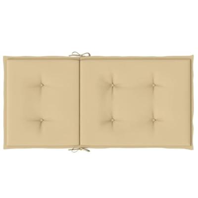 VidaXL Stoelkussens 6 st lage rug 100x50x4 cm stof gemêleerd beige