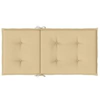 VidaXL Stoelkussens 6 st lage rug 100x50x4 cm stof gemêleerd beige - thumbnail