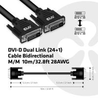 Club3D DVI-kabel Dual Link (24+1) bidirectioneel 10m St/St - thumbnail