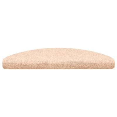 VidaXL Trapmatten zelfklevend 15 stuks 65x21x4 cm lichtbruin halfrond groot VidaXL Trapmatten zelfklevend 15 stuks 65x21x4 cm lichtbruin halfrond groot