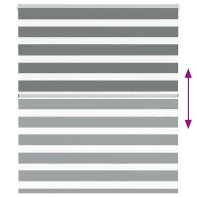 Zebra rolgordijn 105x150 cm stofbreedte 100,9 cm donkergrijs