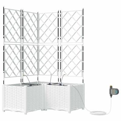 VidaXL Tuin bloempot 3 pcs wit staal