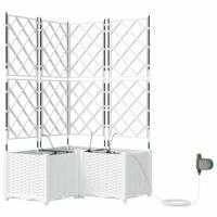 Tuin Bloempot 3 pcs Wit Staal - thumbnail