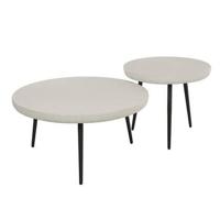 Giga Meubel - Salontafel Flat Stone Rond Marmer Composiet Set van 2 - thumbnail