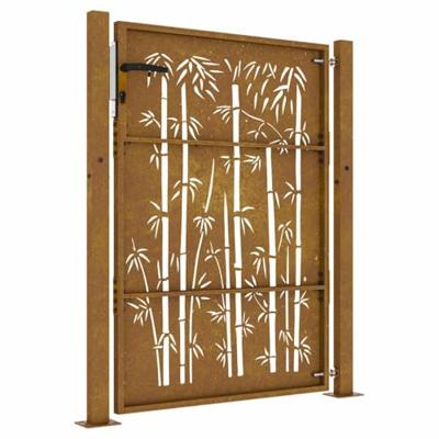 Poort 105x130 cm bamboe-ontwerp cortenstaal