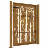 Poort 105x130 cm bamboe-ontwerp cortenstaal - thumbnail