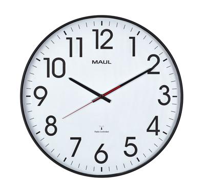 Maul 9054890 Wandklok Zendergestuurd 47.7 cm x 54 mm Zwart Slepend uurwerk (geluidsloos)