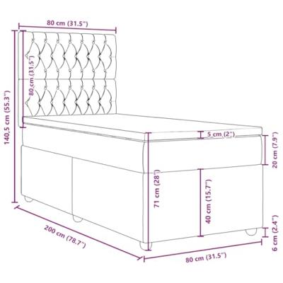 Boxspring met matras stof blauw 80x200 cm - thumbnail