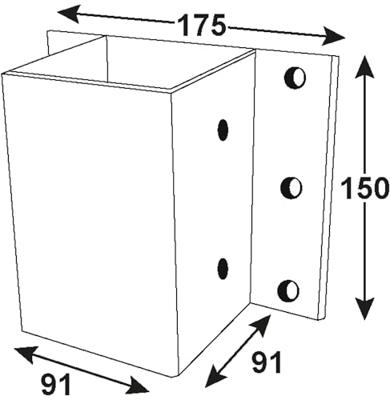 Connex Paalhouder 91X91X150 (->Muur) Vvz - HV4334