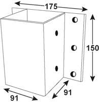 Connex Paalhouder 91X91X150 (->Muur) Vvz - HV4334 - thumbnail