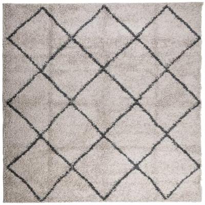 VidaXL Vloerkleed pamplona shaggy hoogpolig 160x160 cm beige antraciet