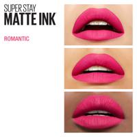 Maybelline SuperStay Matte Ink 30 Romantic - langhoudende lipstick met een trendy ultra matte finish die tot 16 uur blijft zitten - roze liquid lipstick - 5 ml - thumbnail