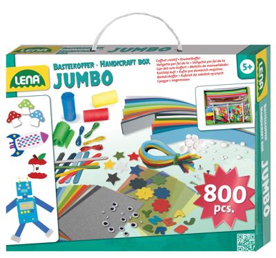 Lena Knutselkoffer Jumbo Blauw 800 stuks