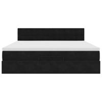 Ottoman bed met matras en LED's 180x200cm fluweel zwart - thumbnail