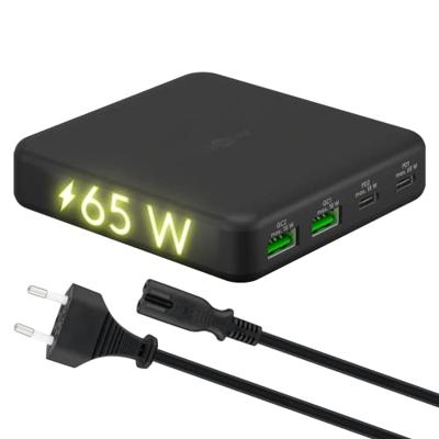 Goobay USB + USB-C snellader tafelmodel 4 poorts 65w zwart - 9550170 Goobay USB + USB-C snellader tafelmodel 4 poorts 65w zwart - 9550170