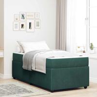 Bedframe met matras Donkergroen 90 x 190 cm Stof - thumbnail