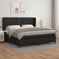 Boxspring met matras kunstleer zwart 200x200 cm - thumbnail