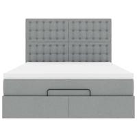 Ottoman bed met matras 140x200cm stof lichtgrijs - thumbnail